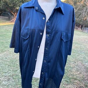Vintage Tag Rag Mesh Button-Up Shirt – Size XL (Made in USA)